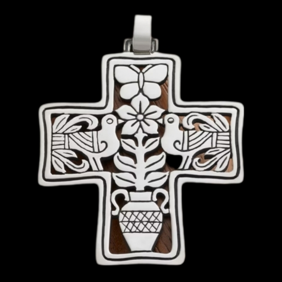 ✝️🆕James Avery "Abundant Life" Silver Ornate Cross Pendant Jewelry - Picture 4 of 16